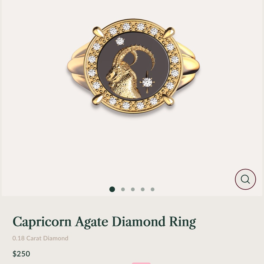 Pascal Capricorn Agate Diamond Ring